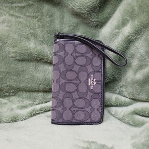 Coach Sig Zip Case Sv/Black Smoke/Black